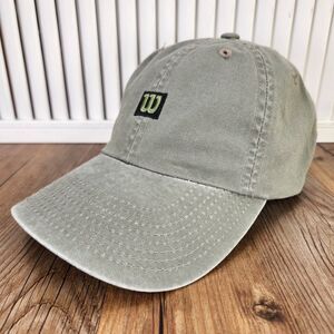 Wilson Dad Strapback Hat Cap Sage Green Canvas Unstructured Outdoors Camping